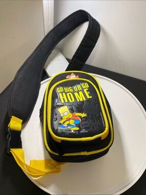 2 for $25 - Bart Simpson Black & Yellow Sling Bag - Go Big or Go Home, NWOT